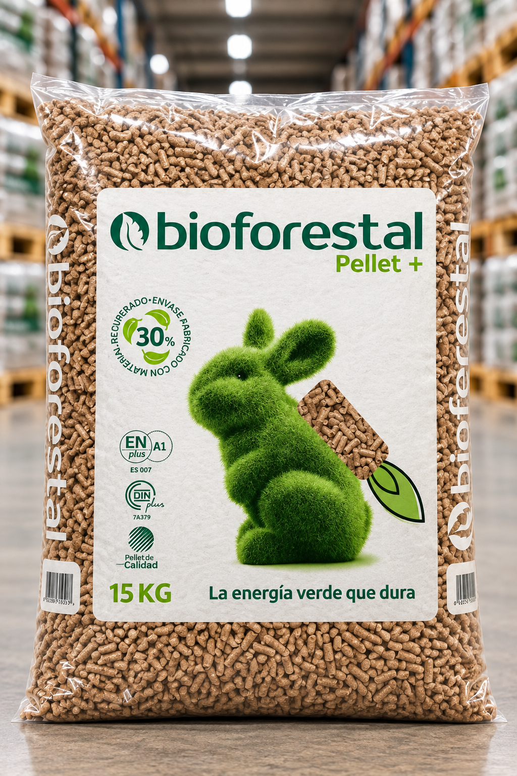 BIOFORESTAL – Palet de 42 Sacos de Pellets de Madera Ecológicos Premium de 15 kg